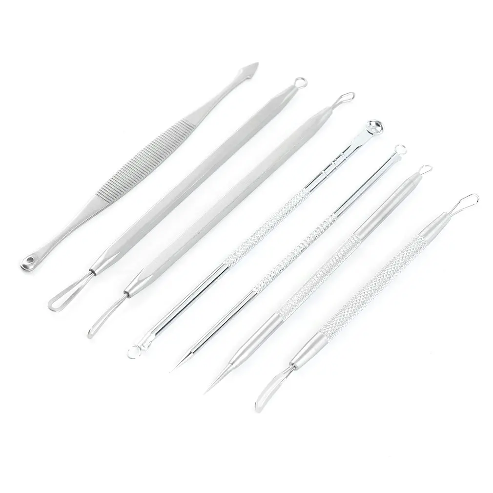 New Fashion Acne Comedone Blackhead Blemish Pimple Extractor Remover Tool Kit Set 7Pcs top quality