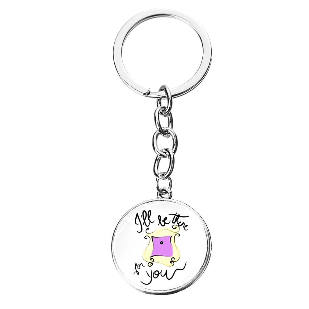 Style 28 SONGDA Newest Friends TV Show Keychain 25th Anniversary Series Cartoon Fun Pattern Glass Dome Pendant Key Chain for Good Friend - Цвет: Style 28