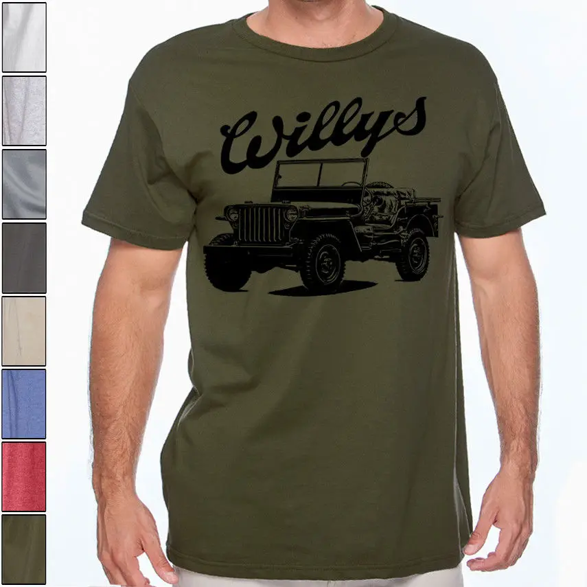 2019 New Summer Cool T-Shirt MB Willys Military Fan Soft Multi Colors S-3XL Jeep Cotton Tee shirt |