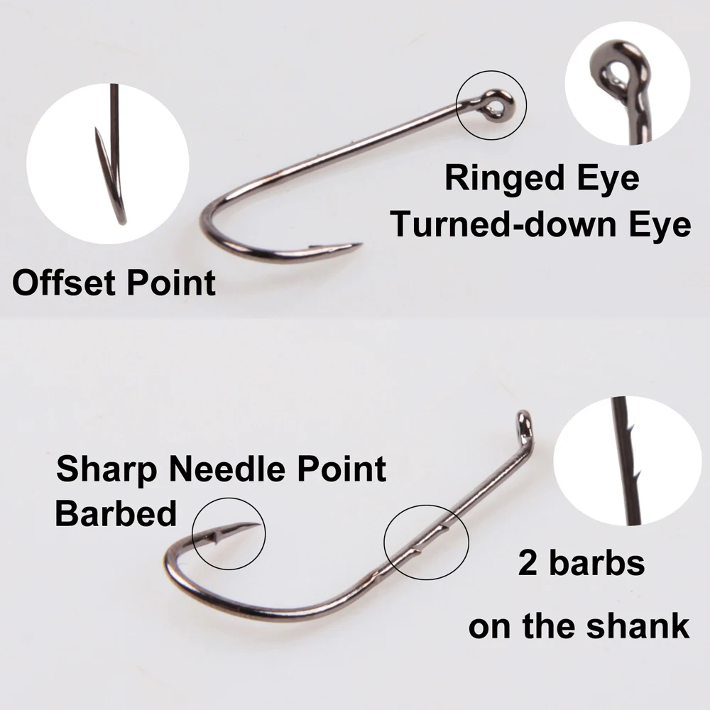 30 шт. рыболовные крючки из высокоуглеродистой стали с хвостовиком приманки 9292