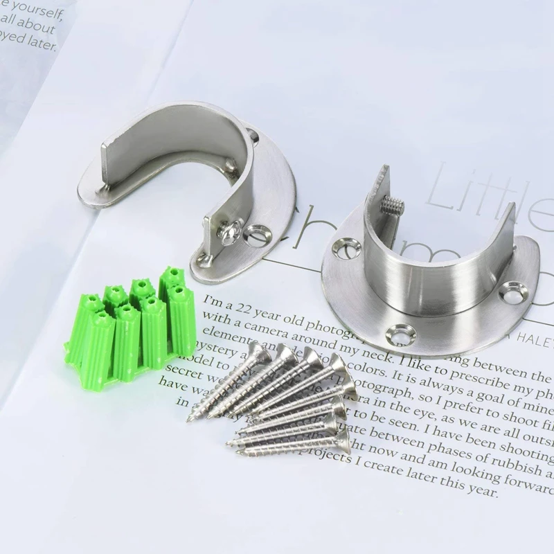 4 упаковки Сверхмощная Нержавеющая сталь шкаф стержень конец поддерживает полюс