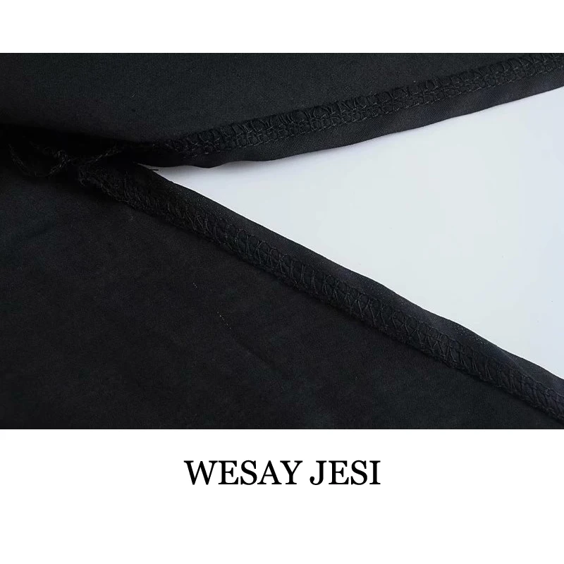 

WESAY JESI Summer Dress 2021 Fashion Party Dresses For Women Solid Color Square Collar Chic Puff Sleeve Casual High Waist Female