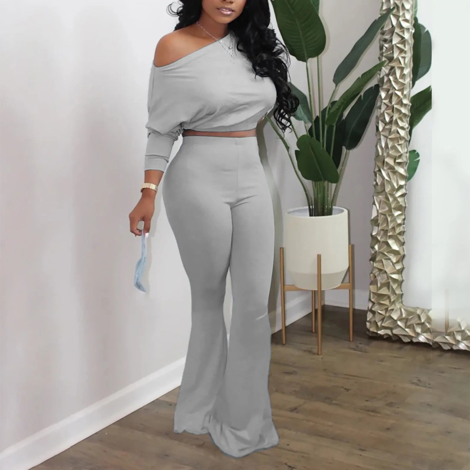 

Tracksuits Women's Solid Color Round Neck Sportswear Fall Winter Casual Set Pullover Long Sleeve Suit