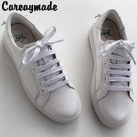 careaymade genuine leather shoesacademy wind thick bottom round head flat bottom small white top womens shoes