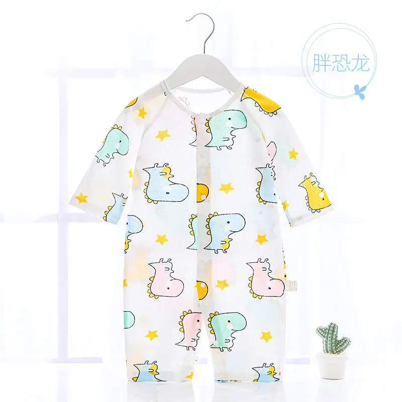 Spring Newborn Baby Girl Boy Kid Cartoons Romper 100% Cotton Thin Breathable Long Sleeves Jumpsuit Autumn Clothes 0-24M