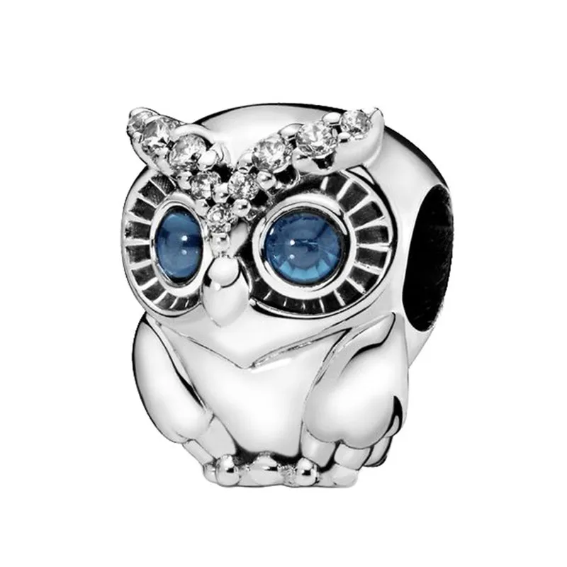 

Real 925 Sterling Silver Blue Zircon Owl Beads Suitable for 3mm Bracelet Suitable for Ladies Birthday Fashion Jewelry Gifts