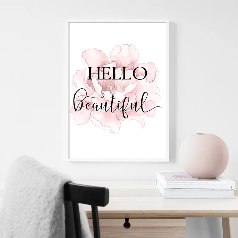

Pink Peony Flower Poster Nordic Style Fashion Quotes Wall Art Print Canvas Painting Modern Pictures Girls Room Home Decoration