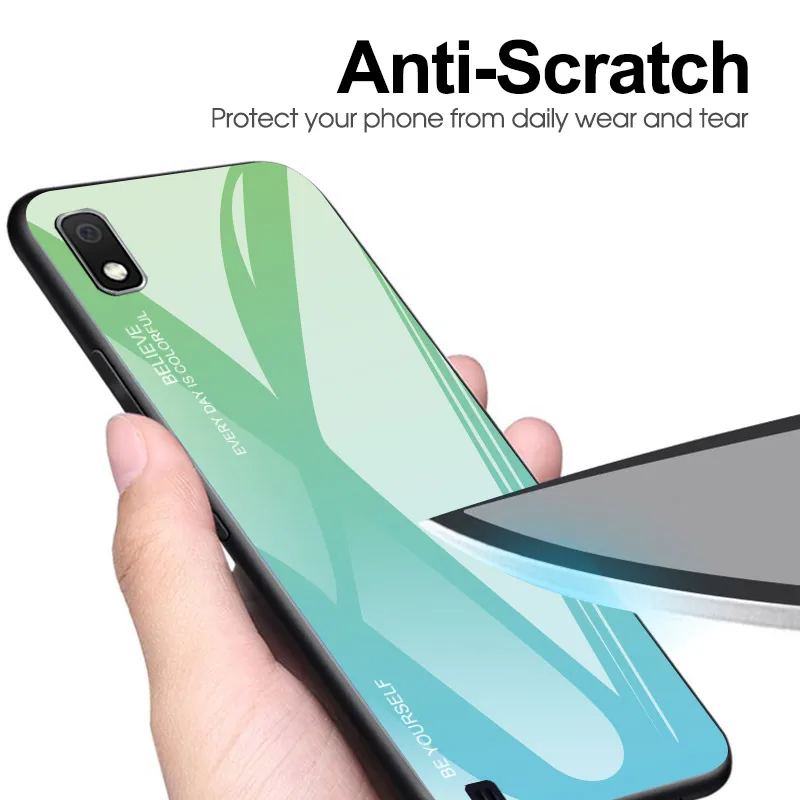 Противоударный градиентный чехол из закаленного стекла для Samsung Galaxy A10 A20 A30 A40 A50 A60