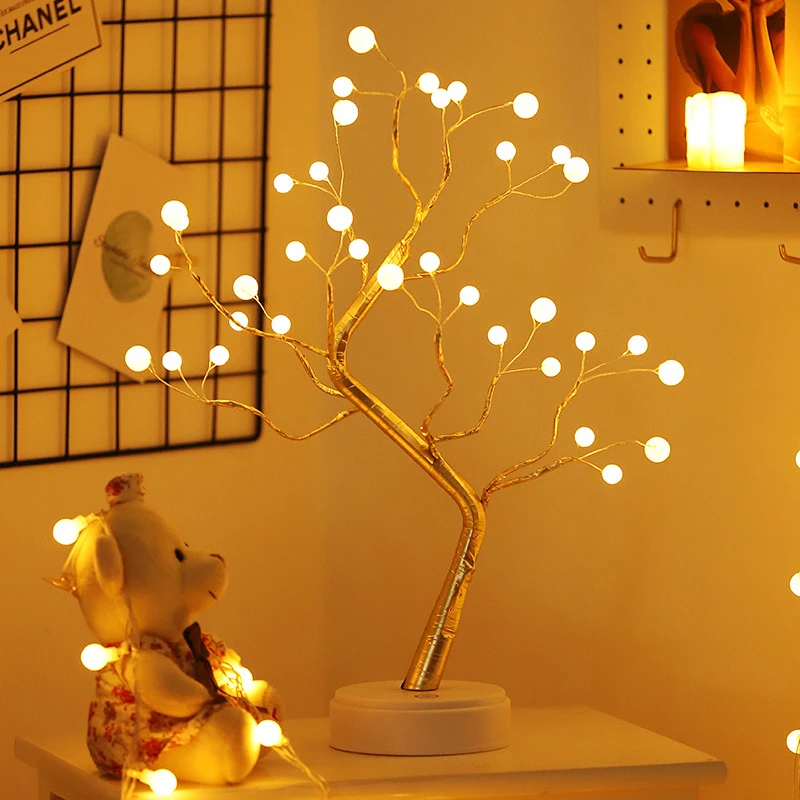 

108 LEDS Night Light Bonsai Tree Light Mini Christmas Twinkling Tree Copper Wire Garland Lamp Home Party Wedding Indoor Decor