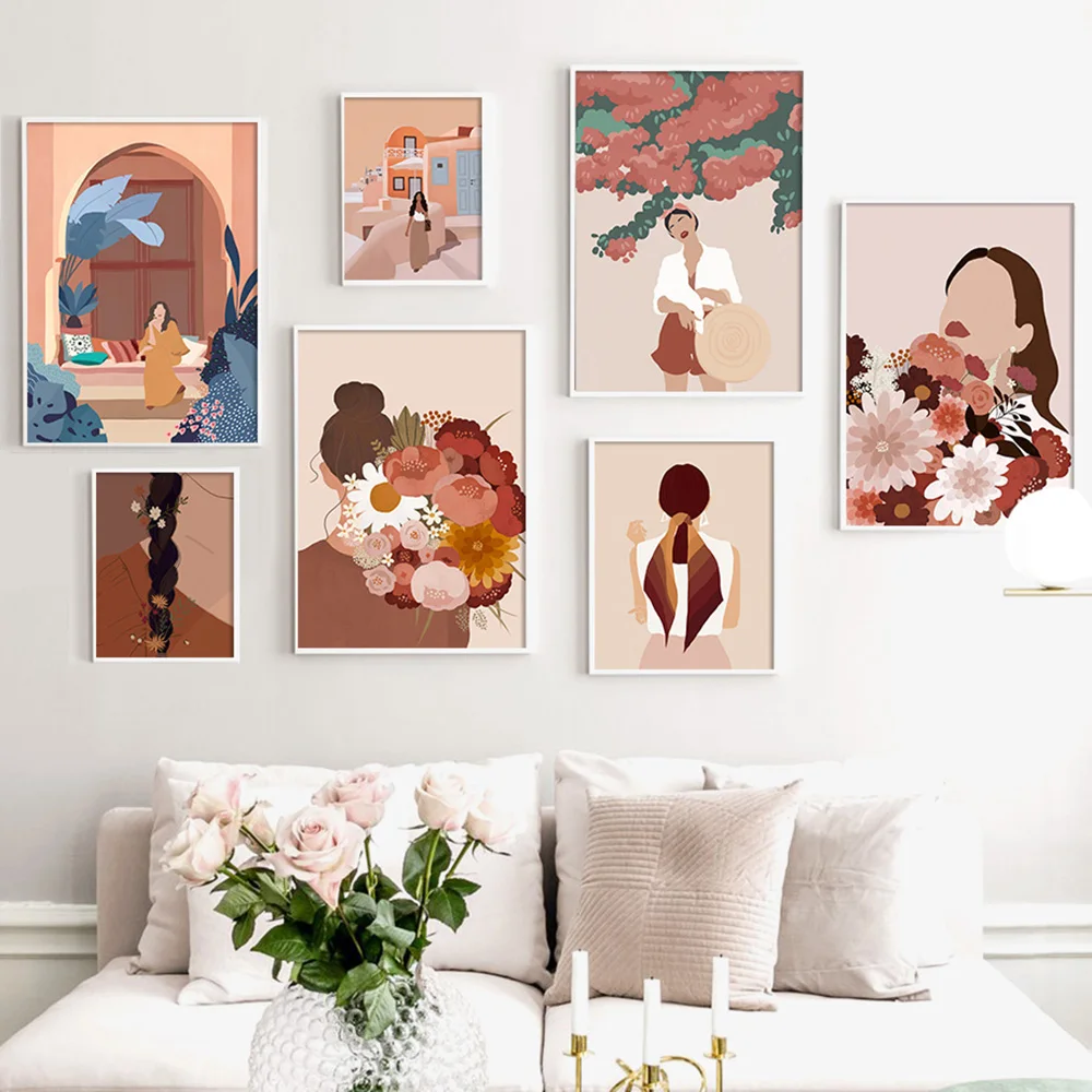 

Abstract modern character cloth painting contemporary art poster printing wall art image facing living room decoration home
