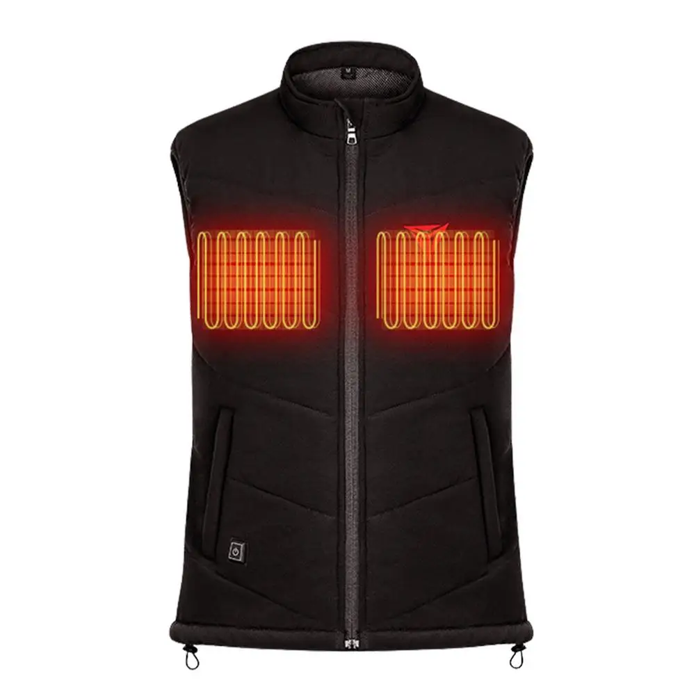 

Winter Heated Vest Warm Waistcoat Electric Heating Vest Coat USB Charging Thermal Vest With Pocket For Walking Camping Fishing S