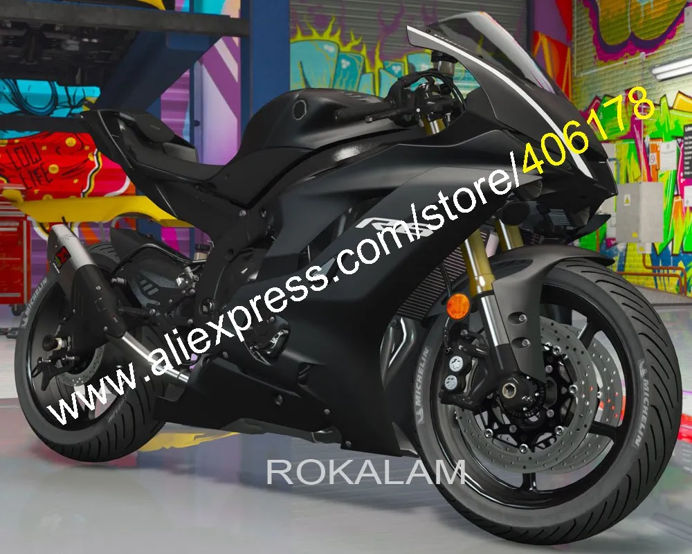 Обтекатель комплект для YZF R6 2017 2018 2019 2020 17 18 19 20 матовый черный Sportbike обтекатель ABS