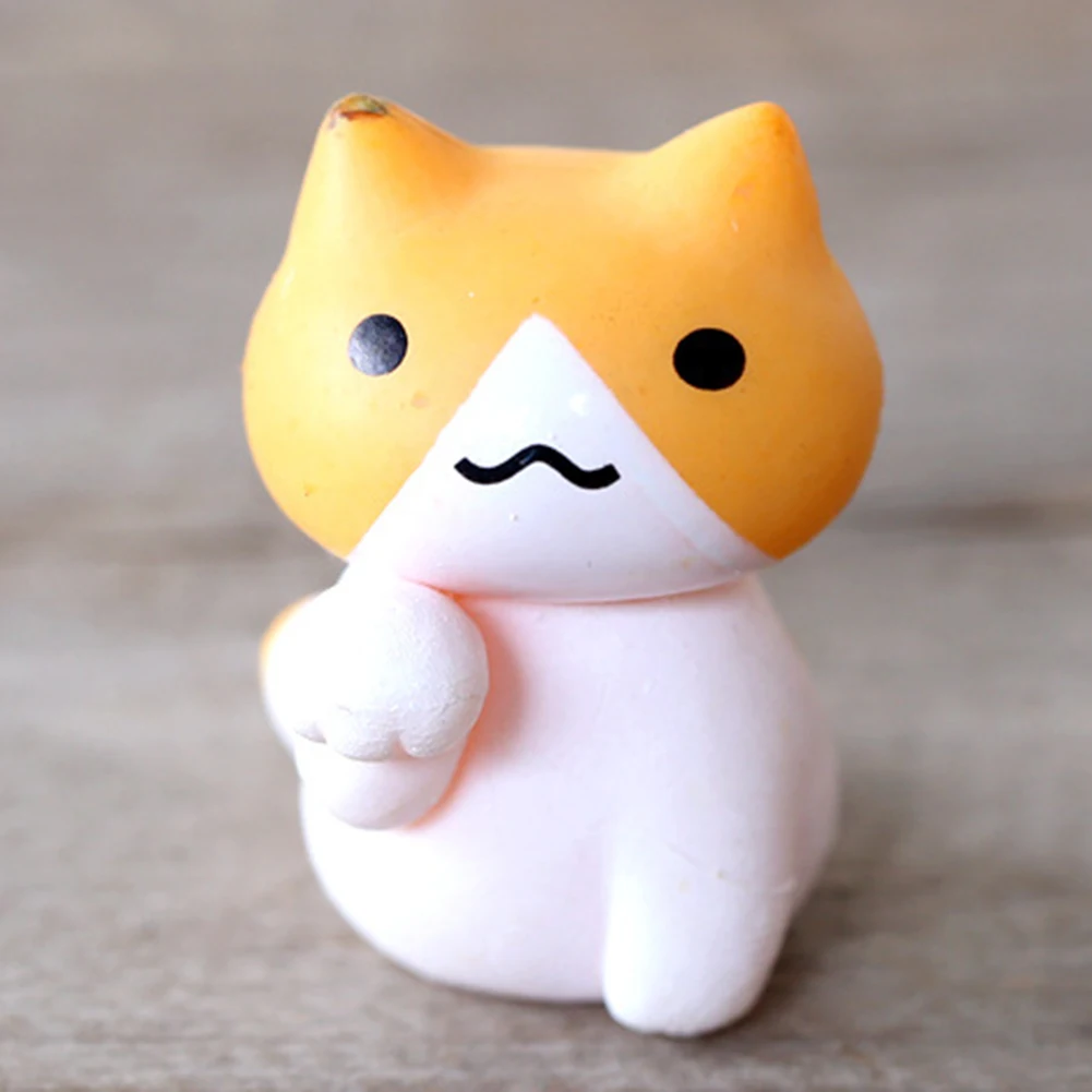 6 шт. Мультяшные кошки фигурки животных DIY миниатюрный пейзаж автомобиль