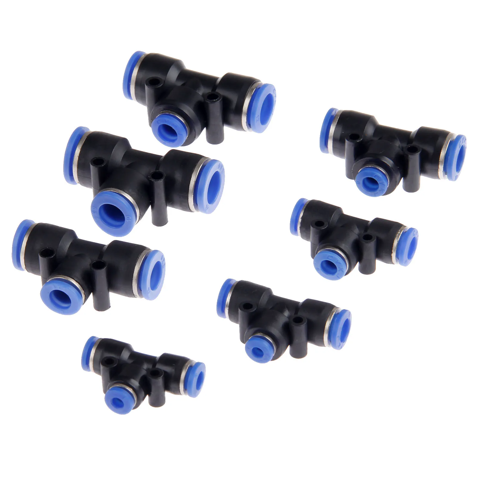 5 шт. 3 полосный Т образный тройник пневматический редуктор 6 4/8 6/10 8/12 10 мм OD шланг
