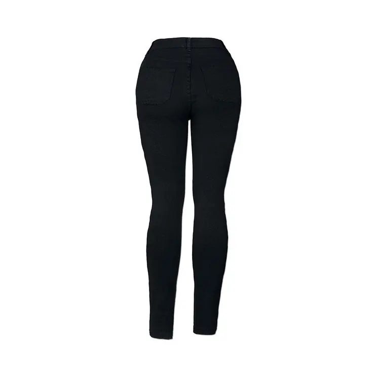 

Jeans Denim Jeggings Stretch High-Waist Womens Slim Pencil-Pants DM001