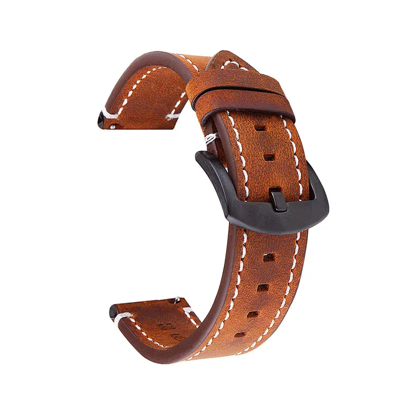 20mm 22mm Watchband for Amazfit Bip Leather Watch Strap Samsung Galaxy 42mm 46mm Active 2 Gear s3 Band | Наручные часы