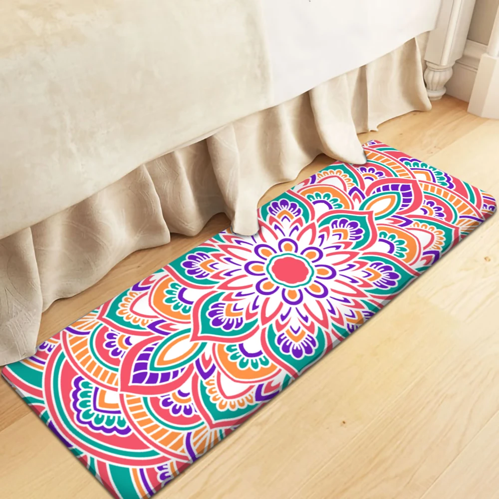 

Новейший нескользящий коврик для ванной, мягкий пушистый фланелевый декоративный ковер для гостиной и спальни, Модный богемный ковер с узо...