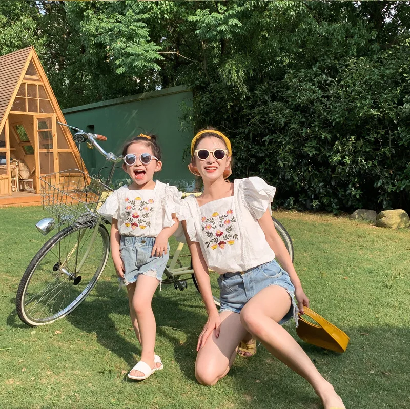 Одинаковая одежда для семьи модная мамы и меня футболка девочек футболки с