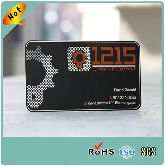 Wholesale customized logo black stainless steel metal business card