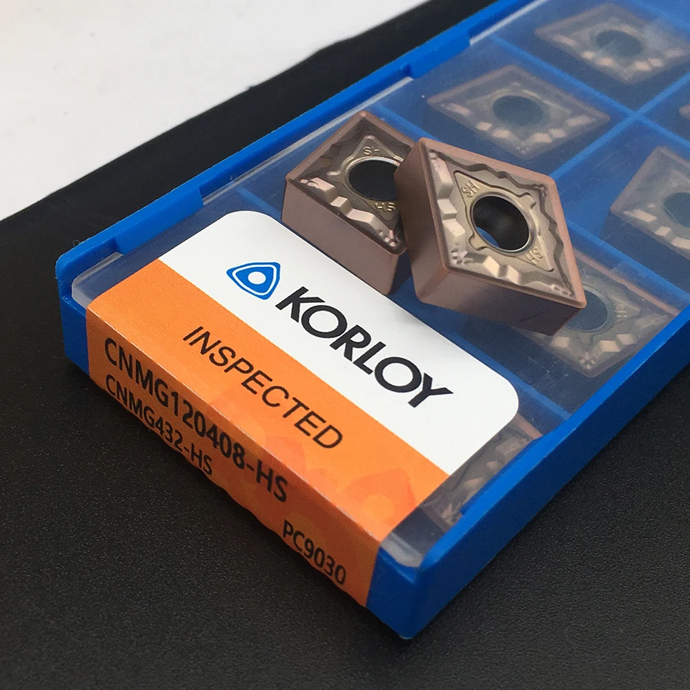 Оригинальные KORLOY 10 шт. CNMG120408 HS PC9030 карбидные вставки, токарный инструмент токарный станок с ЧПУ инструмент для нержавеющей стали высокого качества