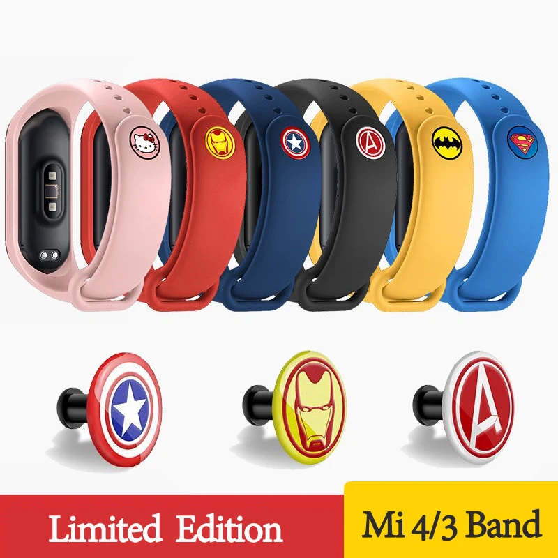 Силиконовый ремешок для Mi Band 4 3 Xiaomi с металлической пряжкой узором Miband