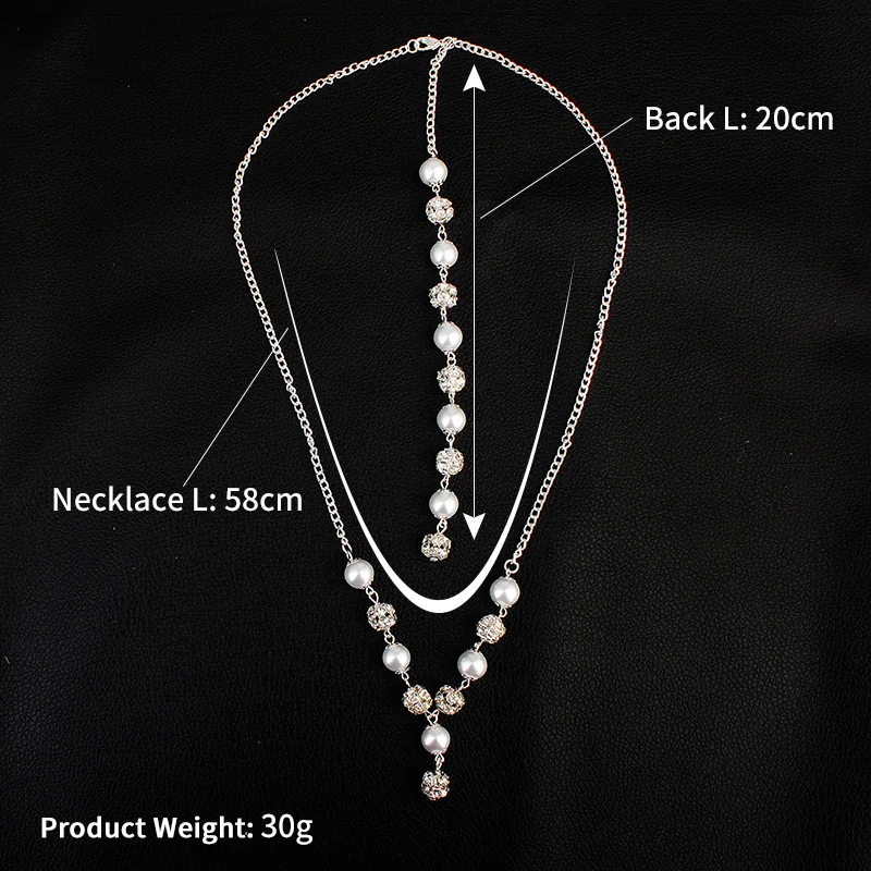 Цепочка с жемчужным кулоном для невесты Классическая Подвеска жемчугом