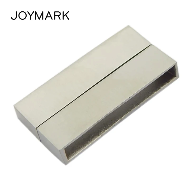 34X4mm Hole Wide Rectangular Stainless Steel Magnetic Clasps For Flat Leather Bracelet Jewelry Making 10pcs/lot BXGC-209