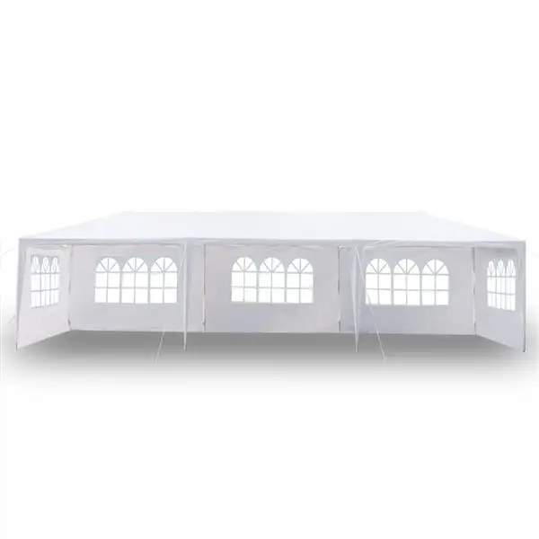 Carpa impermeable de cinco lados de 3x9m, tuber&iacute;a de hierro de tela PE con tubo en espiral adecuado para bodas, camping, estacionamiento y otras fiestas-0