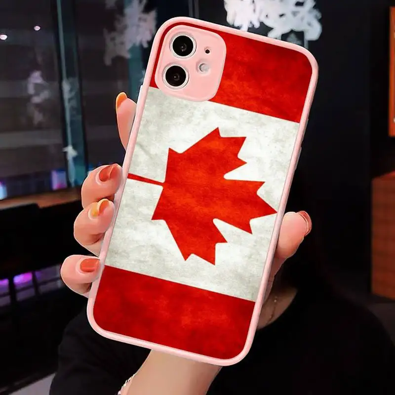 

Canada Canadian Flag Phone Case Matte Transparent for iPhone 7 8 11 12 s mini pro X XS XR MAX Plus cover funda