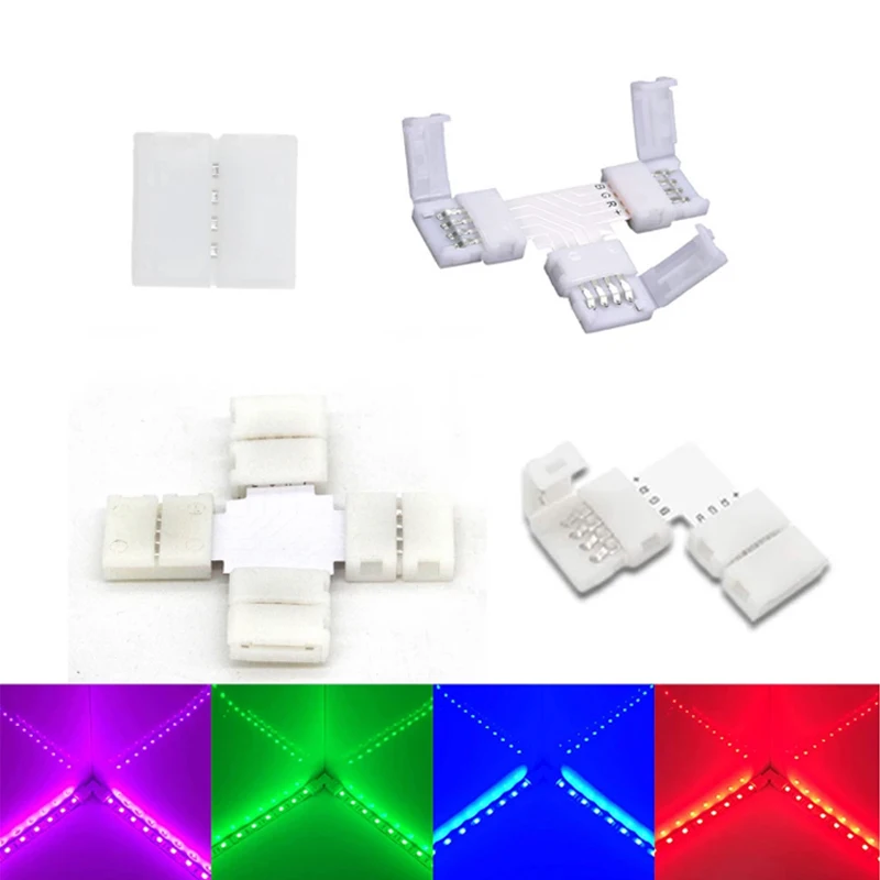 Гибкая светодиодная лента RGB/RGBW/RGB + CCT/WS2812B разъем без пайки 5 шт. 2/3/4/5/6pin L/X/T |