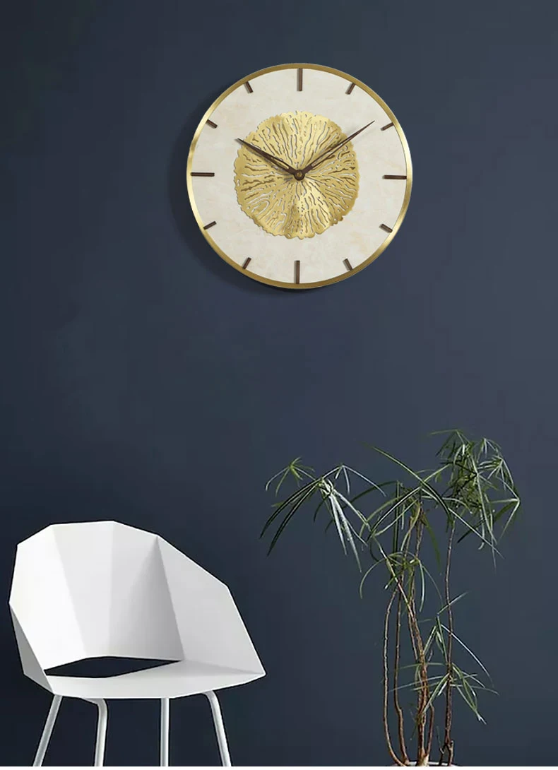 Nordic Luxury Marble Wall Clock Modern Design Atmospheric Style Living Room Decoration Hanging Watch Wall Clocks Home Decor