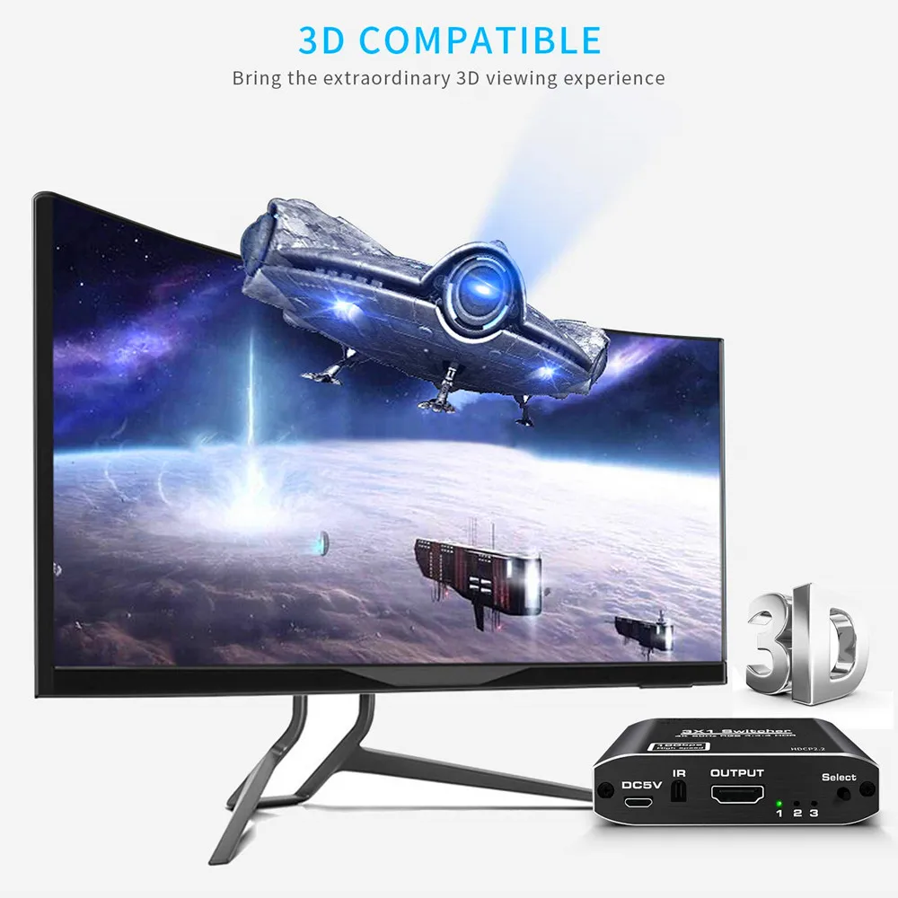 Коммутатор HDMI 2 0 3 порта 4K 60 Гц HDR 3X1 в 1 коммутатор сплиттер для Mi Box PS4 Nintendo Switch