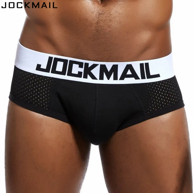 Мужское нижнее белье с чашками JOCKMAIL дышащие сетчатые трусы для геев хлопковые