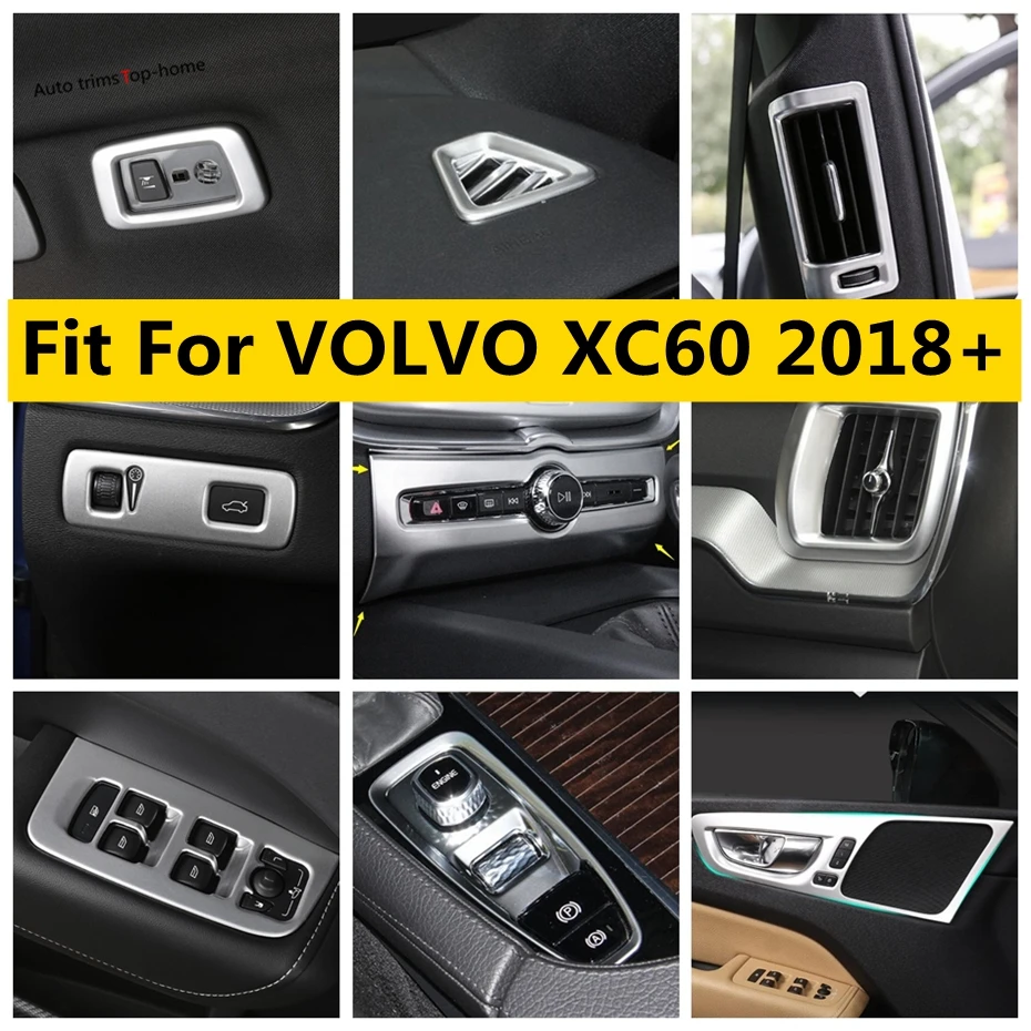 

Yimaautotrims Matte Interior Refit Kit Armrest Lift Button / Air AC Panel / Door Bowl Cover Trim For VOLVO XC60 2018 - 2021