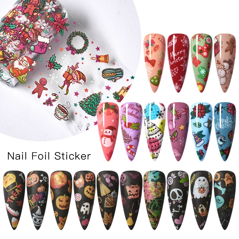 Наклейки для ногтей с четырьмя лилиями слайдер рождественской тематикой