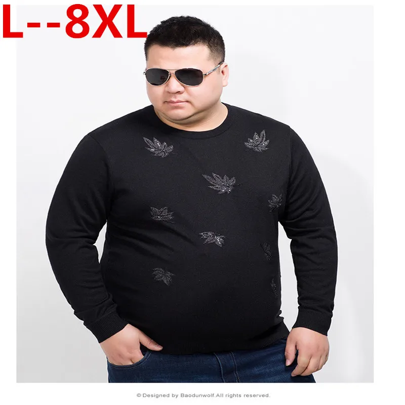 Мужской свитер 10XL 8XL 6XL 5XL Весенний новый пуловер свободный крой тонкие мужские