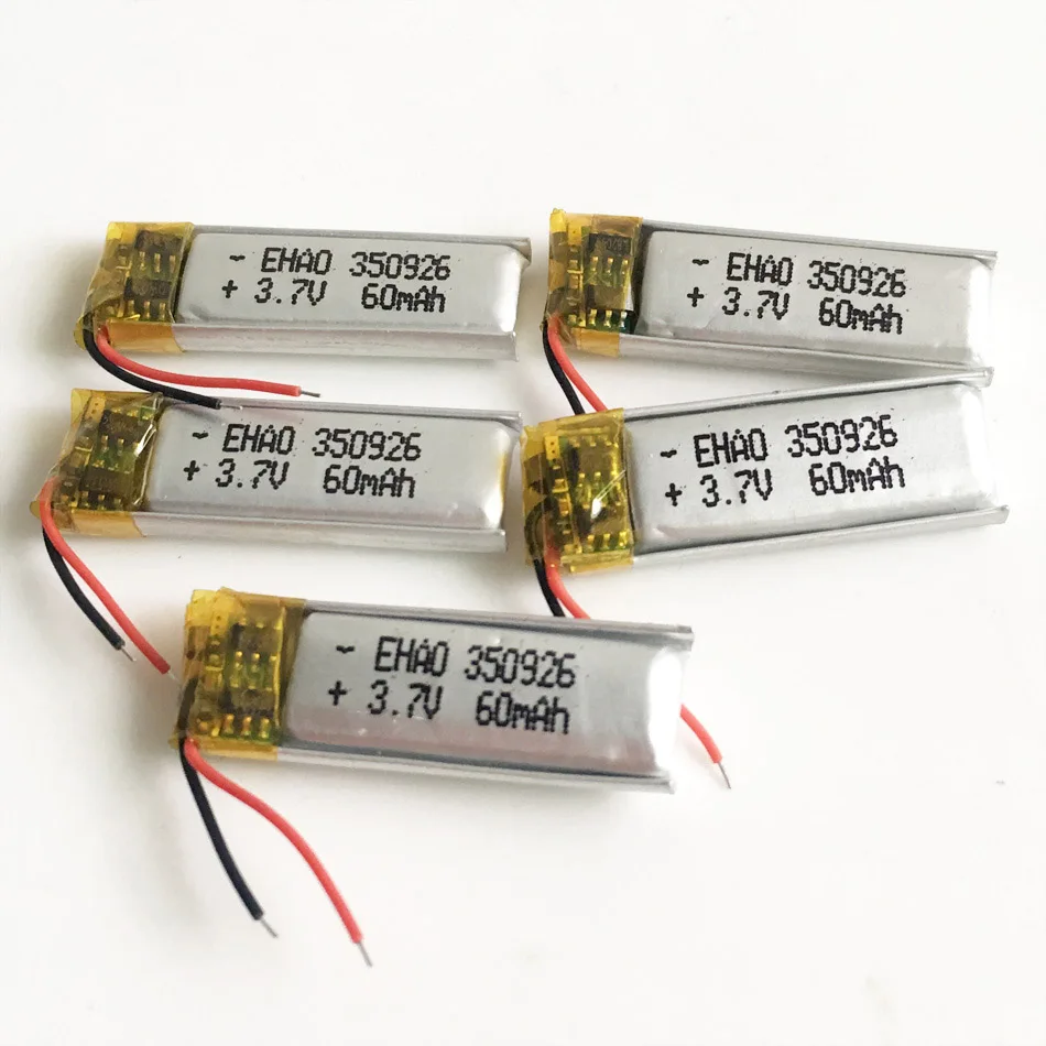 5pcs 350926 3,7 в 60 мАч литиево-полимерный lipo аккумуляторная батарея li cells для MP3 ручка Bluetooth MID гарнитура головная ручка с камерой 381220 - Цвет: 5pcs
