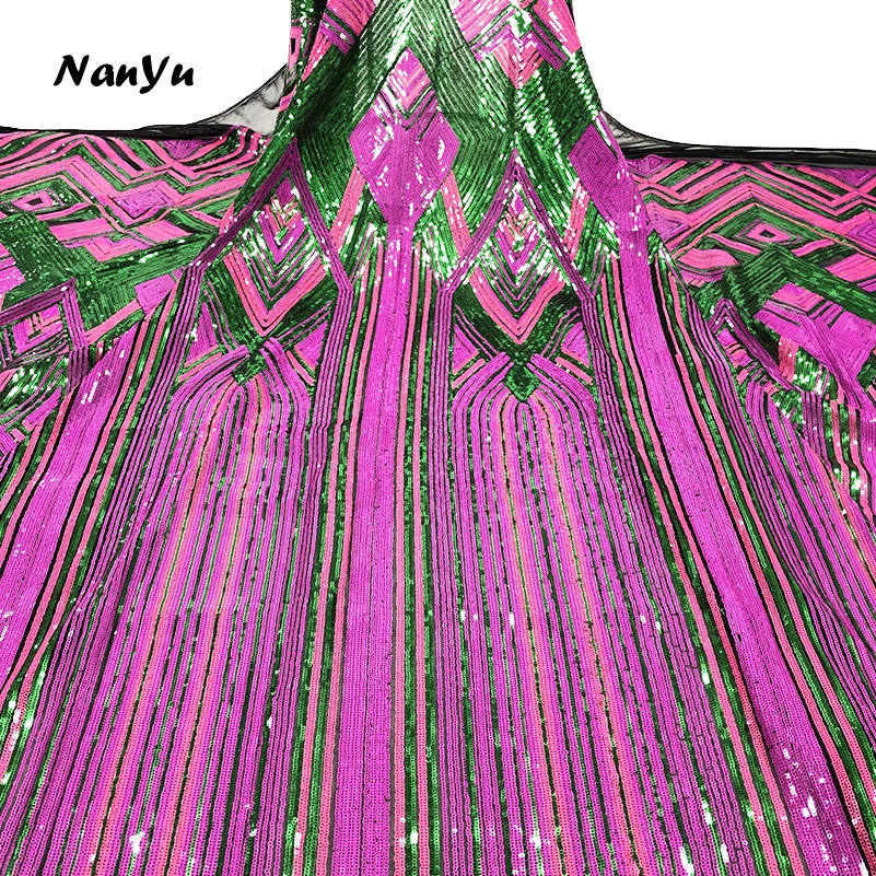 Радужная кружевная ткань с блестками французское многослойное кружево женское