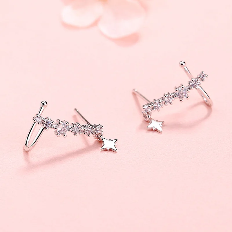 925 серебряные корейские женские Кристальные снежные чешуйки Bijoux массивные