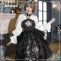 melonshow gothic vintage lolita dress women japanese japanese style palace princess dress sleeveless party dress victorian black
