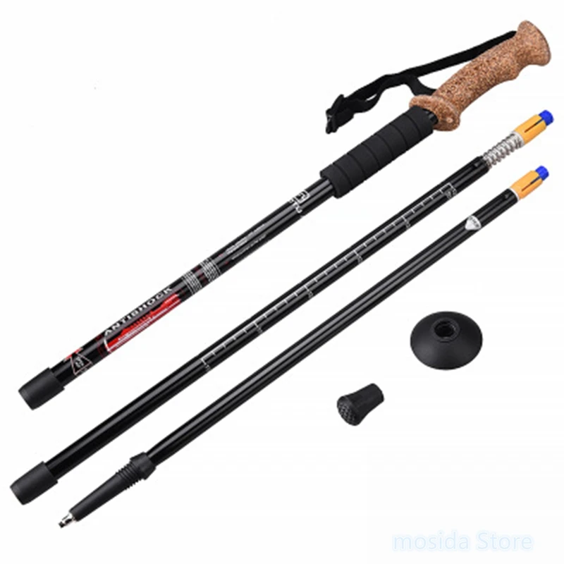 

10pcs Bump aluminum alloy summer trekking pole camping cork handle hiking stick outdoor crutch