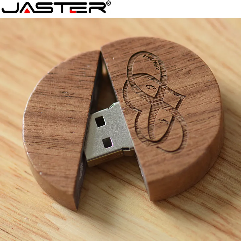 USB флеш накопитель JATSER с круглым корпусом деревянный 4/64 ГБ 2 0|USB флэш-накопители| |