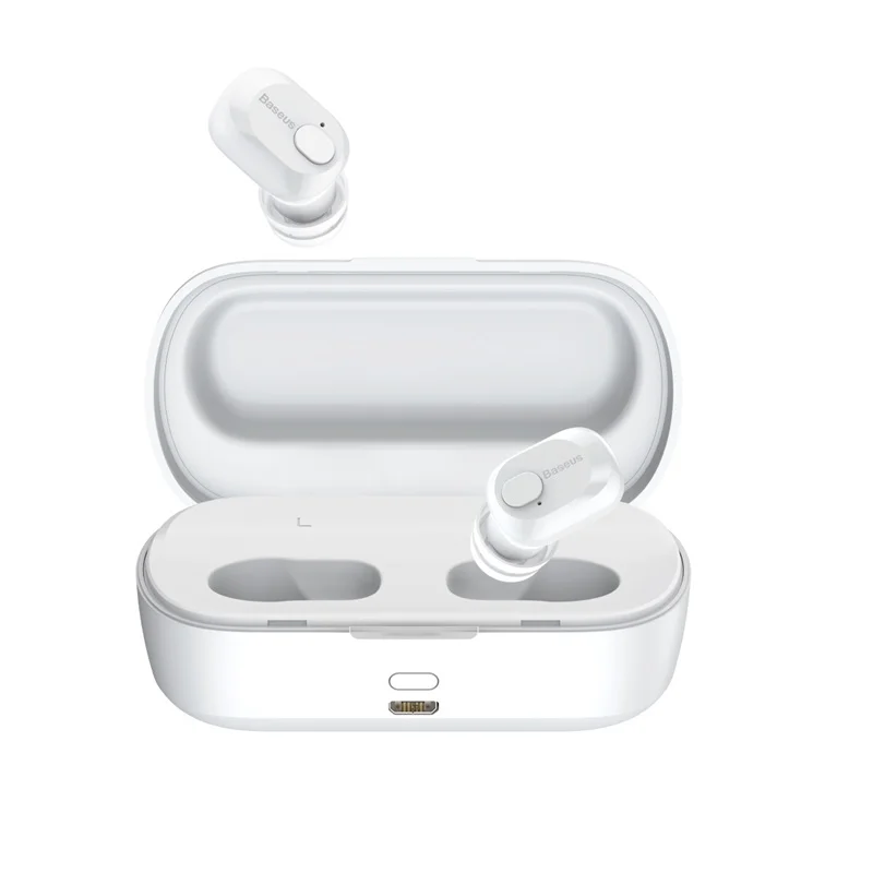W01 Earphone White Baseus W01 TWS блютуз наушники Bluetooth наушники гарнитура беспроводные наушники спортивные Bluetooth 5,0 наушники с HD микрофоном для iPhone Fone De Ouvido наушники беспроводные безпроводные наушники - Цвет: W01 Earphone White