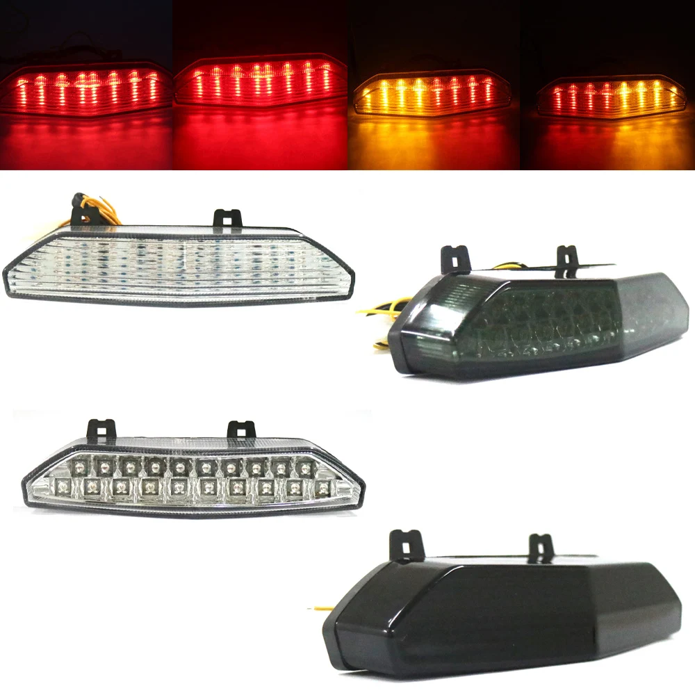 

For Kawasaki ZX6R 2007-2008 Motorcycle Accessories LED Rear Tail Brake Light Turn Signal Integrated Lamp