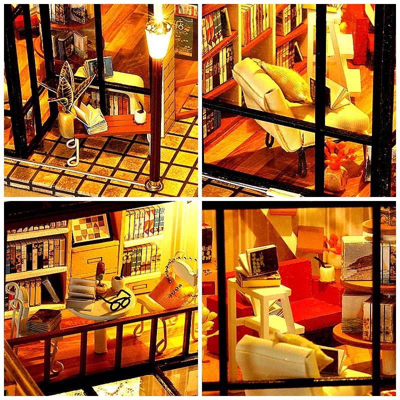 DIY Кукольный дом мебель вы пробежали книжный магазин миниатюрный кукольный домик игрушки для детей милые семьи дом Casinha De Boneca Кукольный дом