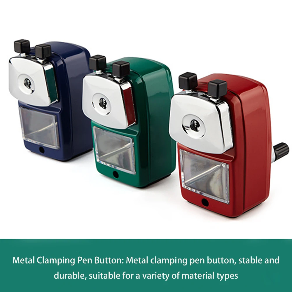 

Hand Crank Stationery Home Machine With Container Cutter School Office Desktop Rotary Pencil Sharpener For Kids Manual Gift