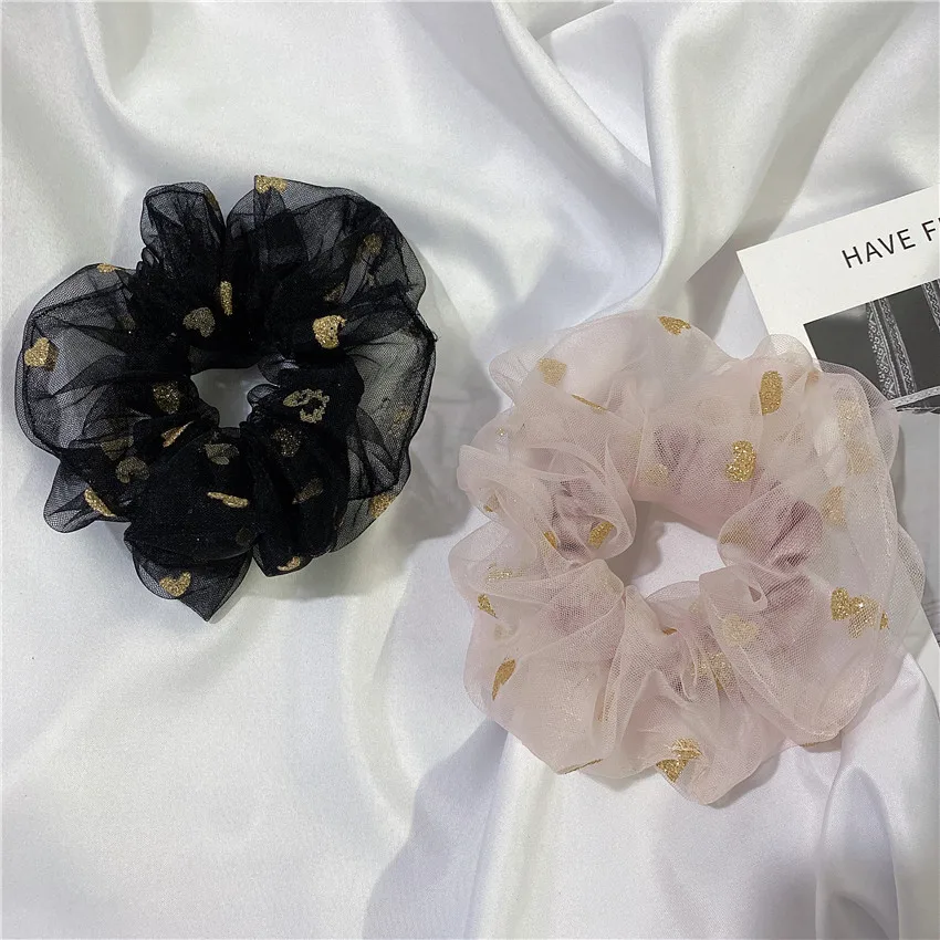 Модные женские кружевные эластичные повязки для волос, повязка на голову для девочек, модная повязка для волос в форме сердца, аксессуары для волос, веревка для волос, хвост, новый год