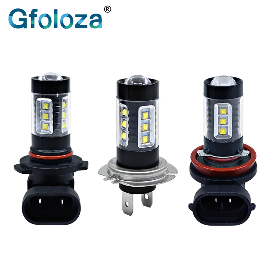 Светодиодные лампы для противотуманных фар Gfoloza 1 шт. H11 H8 9005 HB3 9006 HB4 H10 H16 80 Вт