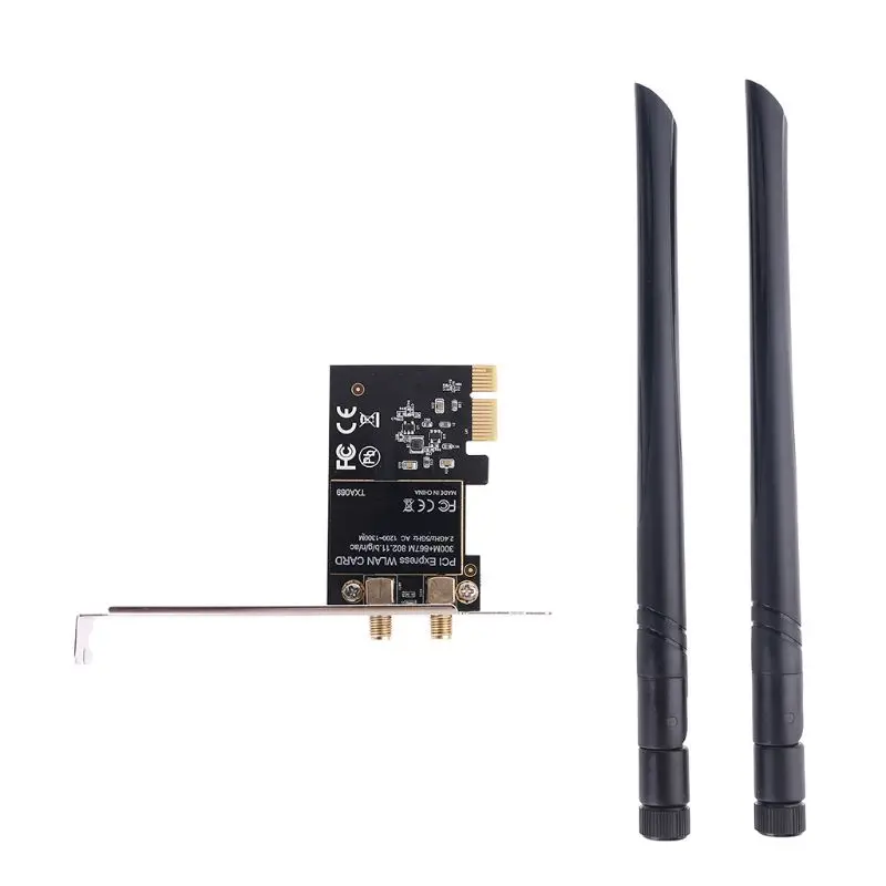 

Двухдиапазонный 2,4G/5 ГГц Беспроводная сетевая Рабочая карта express Wifi PCI-E адаптер с чипом Realtek 8112AE для настольных ПК