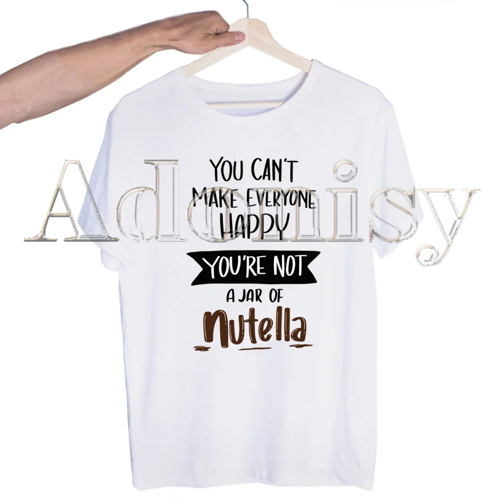 Nutella 90-е Харадзюку кавайная мультяшная Мужская Женская футболка Топы с вырезом